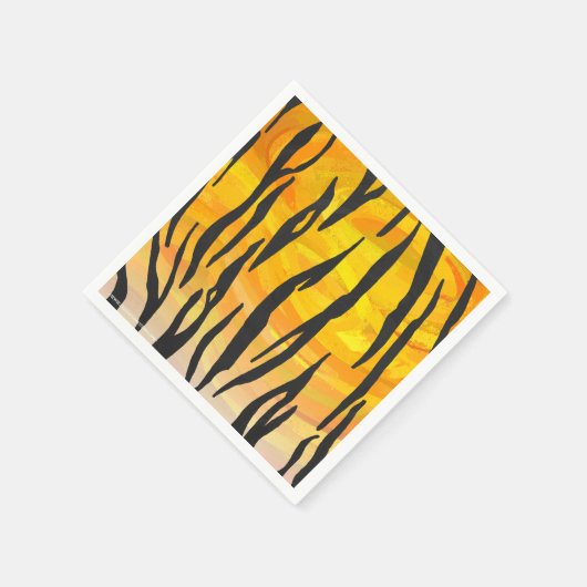 Tiger Black and Orange Print Serviette (Ecke)