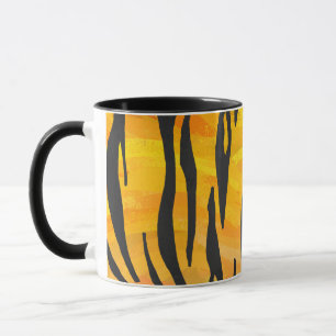 Tiger Black and Orange Print Tasse