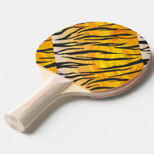 Tiger Black and Orange Print Tischtennis Schläger