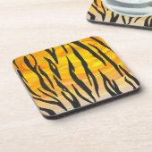 Tiger Black and Orange Print Untersetzer (Linke Seite)