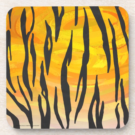 Tiger Black and Orange Print Untersetzer (Vorderseite)