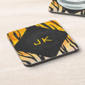 Tiger Black and Orange Print Untersetzer (Linke Seite)