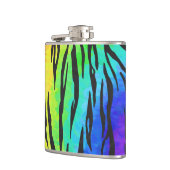 Tiger Black and Rainbow-Geschenke Flachmann (Links)