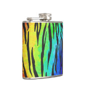Tiger Black and Rainbow-Geschenke Flachmann (Rechts)