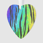 Tiger Black and Rainbow-Geschenke Ornament (Vorderseite)