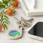 Tiger Black and Rainbow-Geschenke Schlüsselanhänger (Seite)