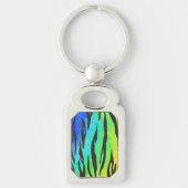 Tiger Black and Rainbow-Geschenke Schlüsselanhänger (Vorderseite)