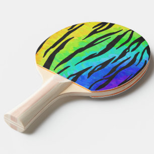 Tiger Black and Rainbow-Geschenke Tischtennis Schläger
