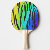 Tiger Black and Rainbow-Geschenke Tischtennis Schläger (Vorderseite)