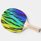 Tiger Black and Rainbow-Geschenke Tischtennis Schläger (Seitenansicht)