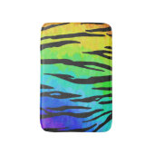 Tiger Black and Rainbow Print Badematte (Vorderseite Vertikal)