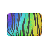 Tiger Black and Rainbow Print Badematte (Vorderseite)
