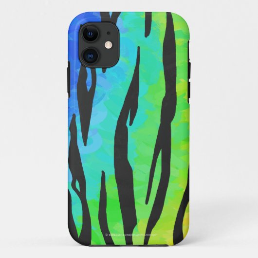 Tiger Black and Rainbow Print Case-Mate iPhone Hülle (Rückseite)