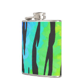 Tiger Black and Rainbow Print Flachmann (Links)