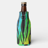 Tiger Black and Rainbow Print Flaschenkühler (Flasche Rückseite)