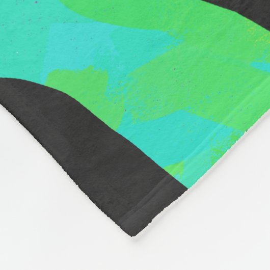 Tiger Black and Rainbow Print Fleecedecke (Ecke)