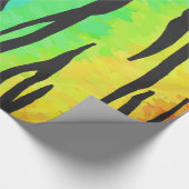 Tiger Black and Rainbow Print Geschenkpapier (Ecke)