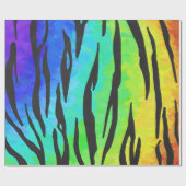 Tiger Black and Rainbow Print Geschenkpapier (Flach)