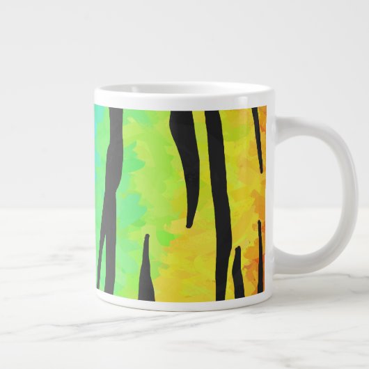 Tiger Black and Rainbow Print Jumbo-Tasse (Rechts)