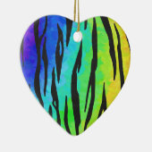 Tiger Black and Rainbow Print Keramikornament (Rechts)