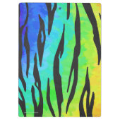 Tiger Black and Rainbow Print Klemmbrett (Rückseite)