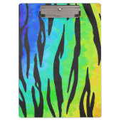Tiger Black and Rainbow Print Klemmbrett (Vorderseite)