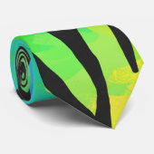 Tiger Black and Rainbow Print Krawatte (Gerollt)