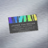 Tiger Black and Rainbow Print Magnetische Visitenkarte (Beispiel)
