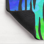 Tiger Black and Rainbow Print Mousepad (Ecke)