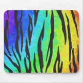 Tiger Black and Rainbow Print Mousepad (Vorne)