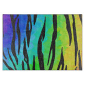 Tiger Black and Rainbow Print Schneidebrett (Vorderseite)