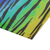 Tiger Black and Rainbow Print Schneidebrett (Ecke)