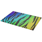 Tiger Black and Rainbow Print Schneidebrett (Ecke)