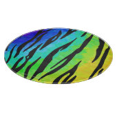 Tiger Black and Rainbow Print Schneidebrett (Ecke)