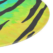 Tiger Black and Rainbow Print Schneidebrett (Ecke)