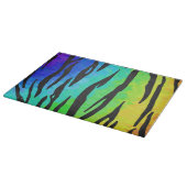 Tiger Black and Rainbow Print Schneidebrett (Ecke)