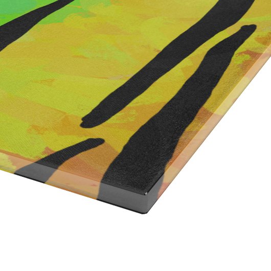 Tiger Black and Rainbow Print Schneidebrett (Ecke)