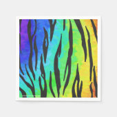 Tiger Black and Rainbow Print Serviette (Vorderseite)