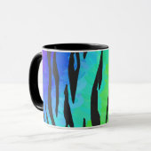 Tiger Black and Rainbow Print Tasse (Vorderseite Links)