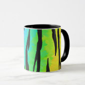 Tiger Black and Rainbow Print Tasse (VorderseiteRechts)