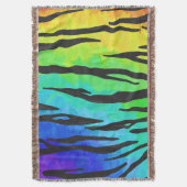 Tiger Black and Rainbow Stuff Decke (Vorderseite Vertikal)