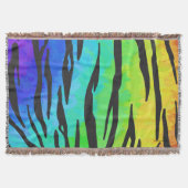 Tiger Black and Rainbow Stuff Decke (Vorderseite)