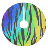 Tiger Black and Rainbow Stuff Polyester Weihnachtsbaumdecke (Vorderseite)