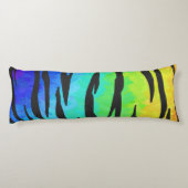 Tiger Black and Rainbow Stuff Seitenschläferkissen (Rückseite)