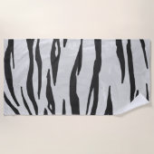 Tiger Black and White Art Strandtuch (Vorderseite)