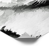 Tiger Black and White Blue Augen Poster (Ecke)