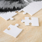 Tiger Black and White Blue Augen Puzzle (Seite)