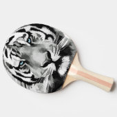 Tiger Black and White Blue Augen Tischtennis Schläger (Seitenansicht)