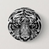 Tiger Black and White Fotografy Button (Vorderseite)