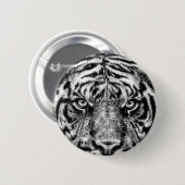 Tiger Black and White Fotografy Button (Vorne & Hinten)